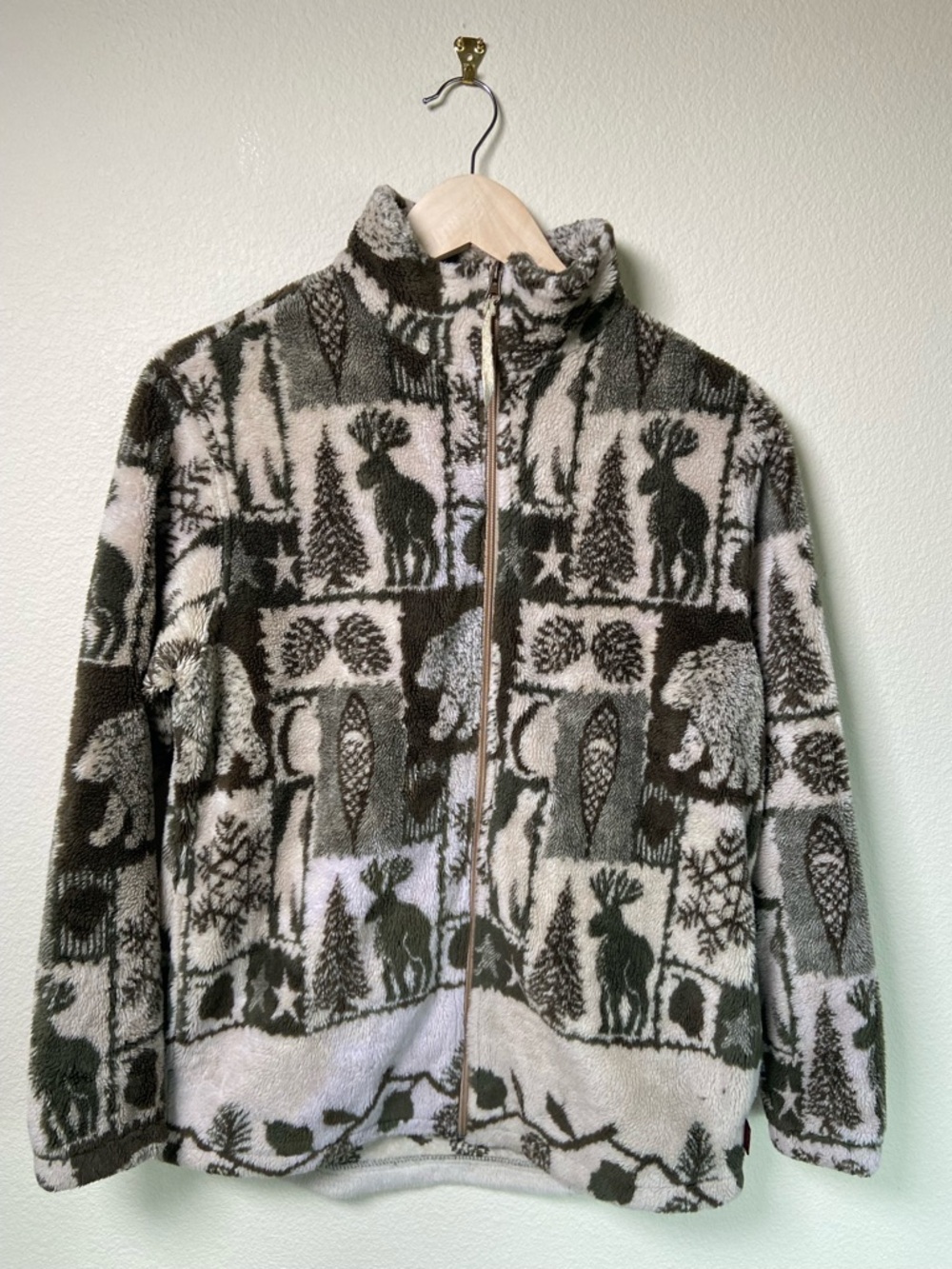 Vintage Woolrich Teddy Fleece Jacket Made in USA Small